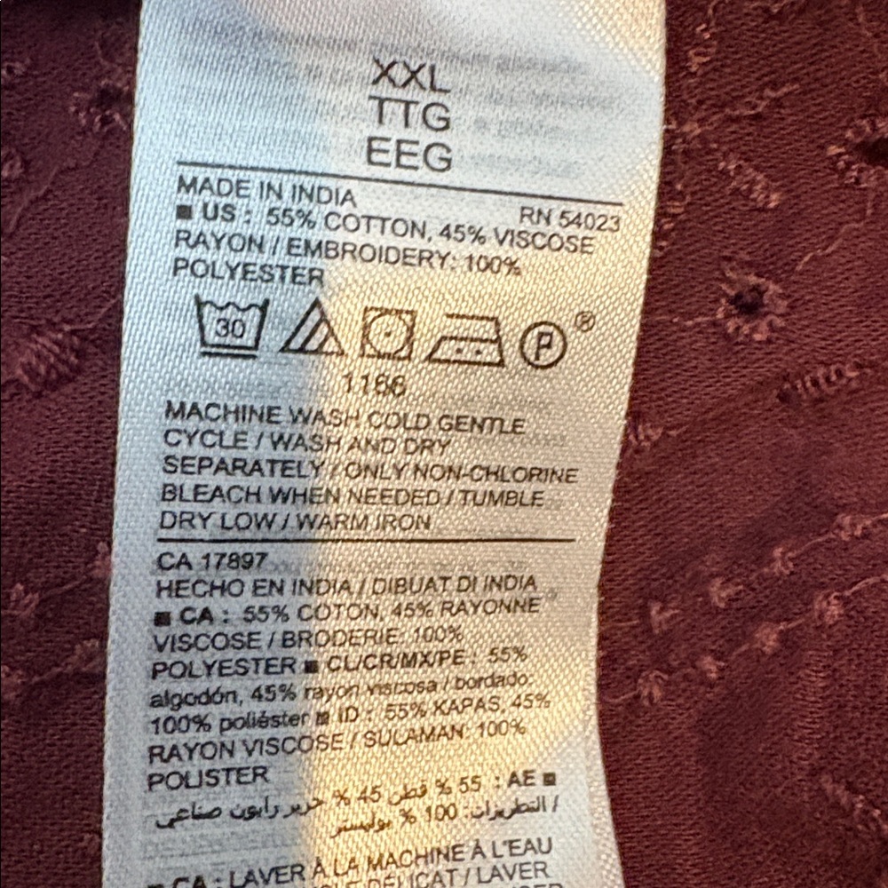 Old Navy Maroon Blouse with Tie Neck - Picture 4 of 4
